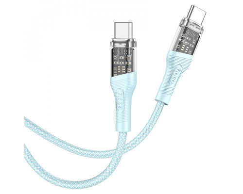Кабель Hoco U111 Transparent Discovery 60W Type-C to Type-C (1.2m) gray 2001000590223 6931474778253