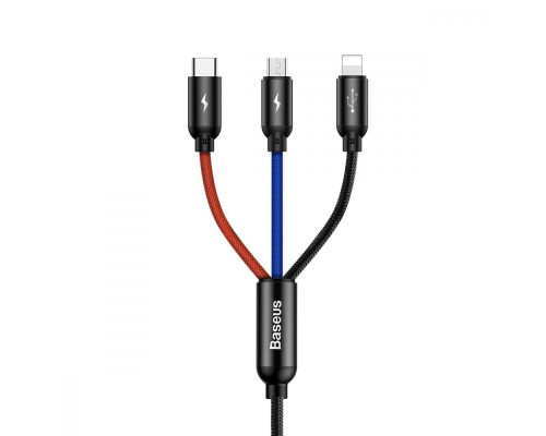 Кабель Baseus Three Primary Colors 3-in-1 5A (1.2m) black