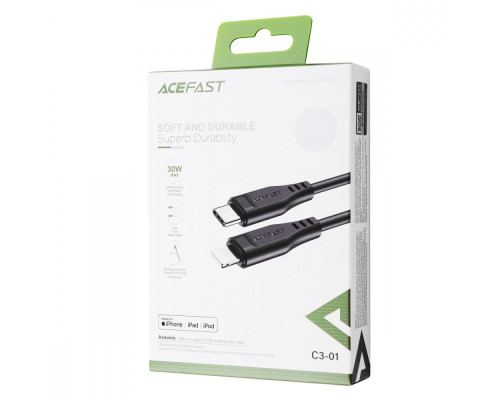 Кабель Acefast C3-01 Type-C to Lightning 30W (1.2m) black