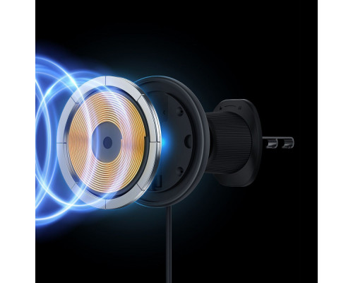 Автомобільний тримач з Бездротовим ЗП Baseus CW01 Magnetic 15W black 2001001823542 6932172632151