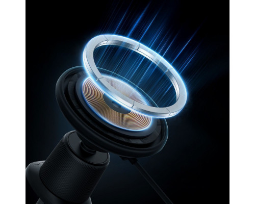 Автомобільний тримач з Бездротовим ЗП Baseus CW01 Magnetic 15W black 2001001823542 6932172632151