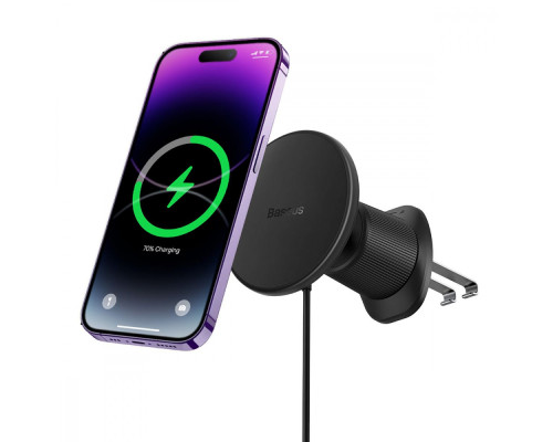 Автомобільний тримач з Бездротовим ЗП Baseus CW01 Magnetic 15W black 2001001823542 6932172632151
