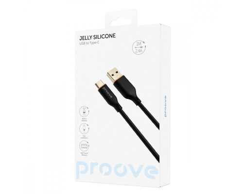 Кабель Proove Jelly Silicone Type-C 2.4A (1m) black