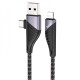 Кабель Hoco U95 2in1 Freeway 2in1 USB to Type-C + Lightning PD 60W (1.2m) black