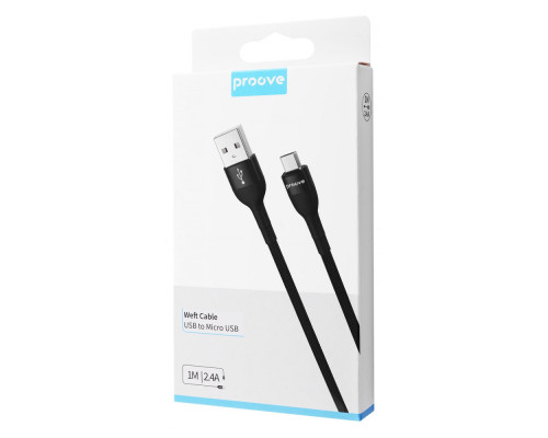 Кабель Proove Weft Micro USB 2.4A (1m) black