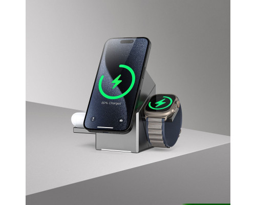 Бездротовий ЗП Proove Iron Hide 3 in 1 Qi2 gray 2003000152715 6901118718761