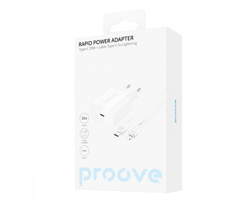 МЗП Proove Rapid 20W (Type-C) + Кабель Type-C to Lightning white 2001001795764 6901118417084