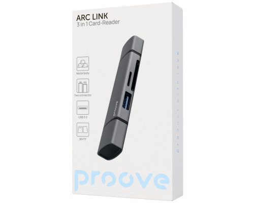 Картридер Proove Arc Link 3 in 1 (USB3.0 + SD Card + Micro SD Card) silver 2003000318173 6901119093607
