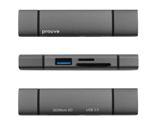 Картридер Proove Arc Link 3 in 1 (USB3.0 + SD Card + Micro SD Card) silver 2003000318173 6901119093607