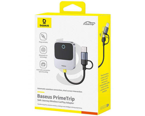 Бездротовий адаптер Baseus SafeJourney Series CarPlay space gray 2003000266924 6932172662851