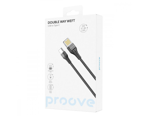 Кабель Proove Double Way Weft Type-C 2.4A (1m) black