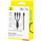 Кабель Baseus Silky One-for-Three Fast Charging Type-C to Micro USB+Lightning+Type-C 100W 1.5m black 2003000230956 6932172685119