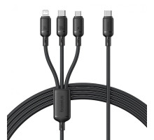 Кабель Baseus Silky One-for-Three Fast Charging Type-C to Micro USB+Lightning+Type-C 100W 1.5m black 2003000230956 6932172685119