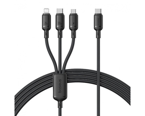 Кабель Baseus Silky One-for-Three Fast Charging Type-C to Micro USB+Lightning+Type-C 100W 1.5m black 2003000230956 6932172685119