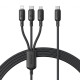 Кабель Baseus Silky One-for-Three Fast Charging Type-C to Micro USB+Lightning+Type-C 100W 1.5m black 2003000230956 6932172685119