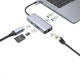 Type-C-Хаб Proove Iron Link 6 in 1 (2*USB3.0 + SD/TF + RJ45 + HDMI) silver