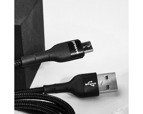 Кабель Proove Weft Micro USB 2.4A (1m) black