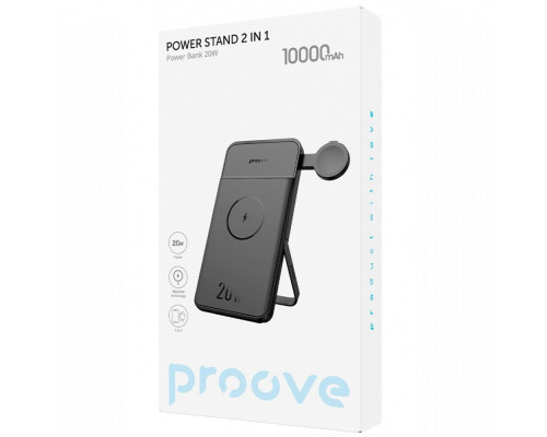 Портативна Батарея/Бездротовий ЗП Proove Power Stand 2 in 1 20W 10000mAh black 2003000150476 6901114317869