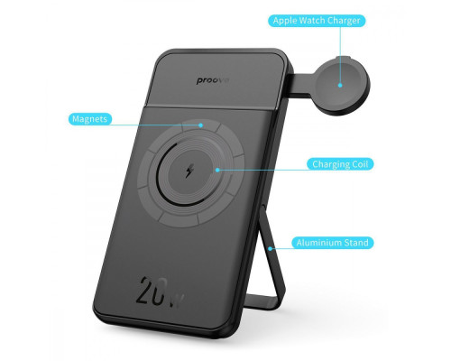Портативна Батарея/Бездротовий ЗП Proove Power Stand 2 in 1 20W 10000mAh black 2003000150476 6901114317869