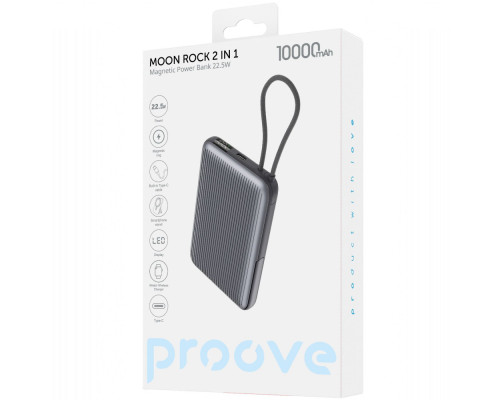 Портативна Батарея Proove Moon Rock 2 in 1 22.5W 10000mAh gray 2003000231946 6901113195949