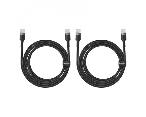 Кабель Baseus Cafule Type-C to Type-C 100W 2m (2pcs) gray/red