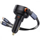 АЗП Baseus Enjoyment Pro Car Charger Type-C + Retractable C & iP Cable 60W black 2003000228915 6932172641641