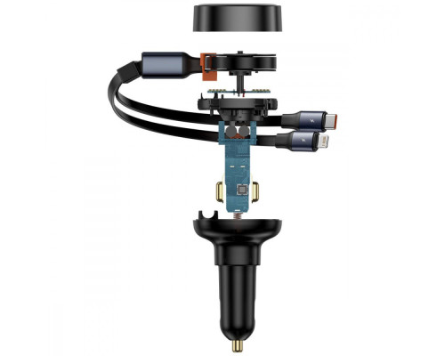 АЗП Baseus Enjoyment Pro Car Charger Type-C + Retractable C & iP Cable 60W black 2003000228915 6932172641641