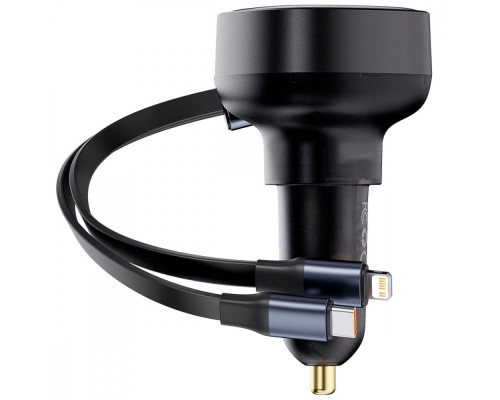 АЗП Baseus Enjoyment Pro Car Charger Type-C + Retractable C & iP Cable 60W black 2003000228915 6932172641641