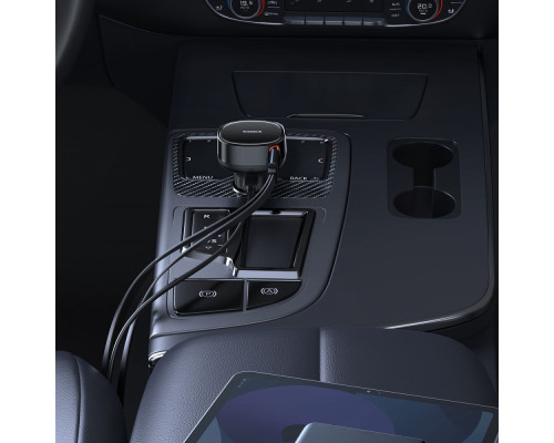 АЗП Baseus Enjoyment Pro Car Charger Type-C + Retractable C & iP Cable 60W black 2003000228915 6932172641641