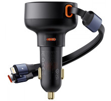 АЗП Baseus Enjoyment Pro Car Charger Type-C + Retractable C & iP Cable 60W black 2003000228915 6932172641641
