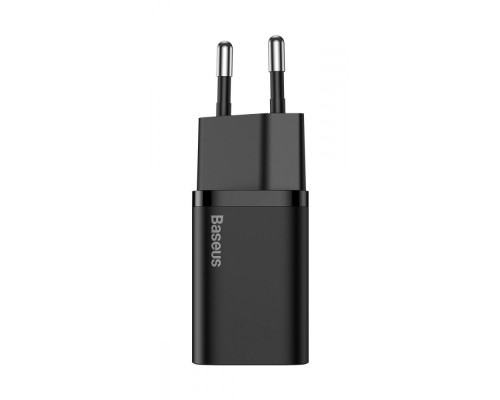 МЗП Baseus Super Silicone PD Charger 25W (1Type-C) + Cable Type-C to Type-C 3A (1m) black