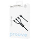 Кабель Proove Triple Connection 3 in 1 Type-C + Micro USB + Lightning (1.3m) black 2003000266238 6901117378058