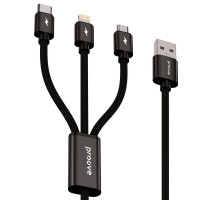 Кабель Proove Triple Connection 3 in 1 Type-C + Micro USB + Lightning (1.3m) black 2003000266238 6901117378058