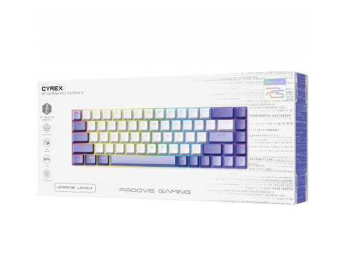 Дротова магнітна клавіатура Proove Gaming Cyrex (Ukraine Layout) white/purple 2003000343052 6901116126216