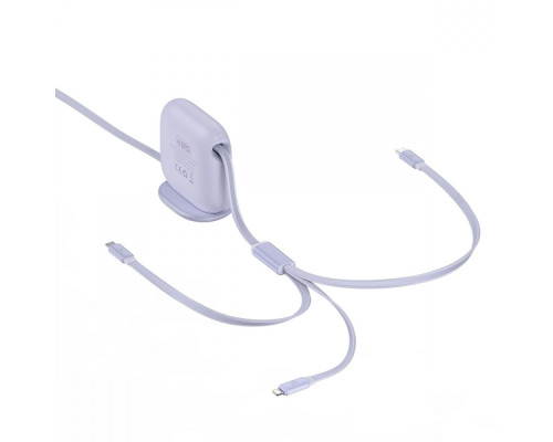 Кабель Baseus Traction Series Retractable 3-in-1 Fast Charging Type-C (Micro USB+Lightning+Type-C) 100W (1.7m) green