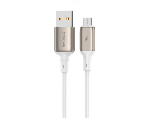 Кабель Proove Flex Metal Micro USB 2.4A (1m) white