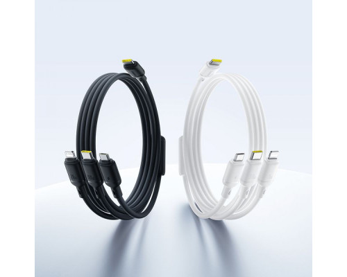 Кабель Baseus Silky One-for-Three Fast Charging Type-C to Micro USB+Lightning+Type-C 100W 1.5m black 2003000230956 6932172685119