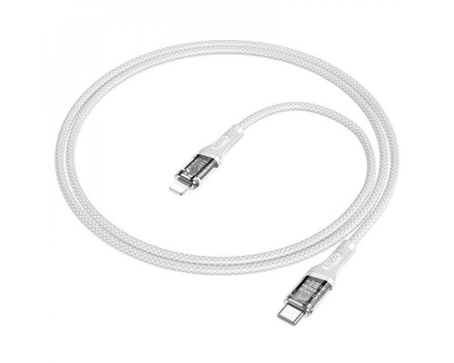Кабель Hoco U111 Transparent Discovery Type-C to Lightning (1.2m) blue