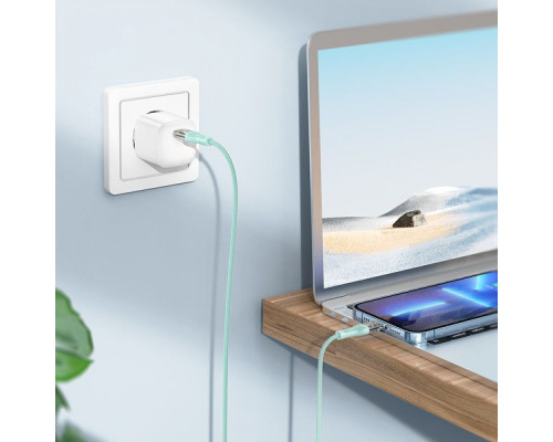 Кабель Hoco U111 Transparent Discovery Type-C to Lightning (1.2m) blue