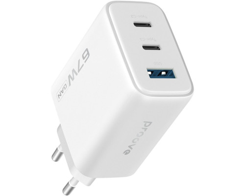 МЗП Proove Silicone Power 2 67W (2*Type-C+USB) white 2003000320138 6901115473571