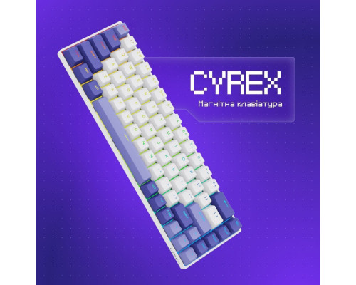 Дротова магнітна клавіатура Proove Gaming Cyrex (Ukraine Layout) white/purple 2003000343052 6901116126216