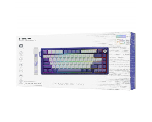 Бездротова клавіатура Proove Gaming T-Racer (Ukraine Layout) purple/white 2003000355901 6901111817614