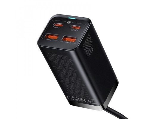 МЗП Baseus GaN3 Pro 100W (2 Type-C + 2 USB) black