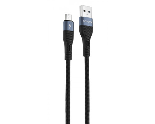 Кабель Proove Light Silicone Micro USB 2.4A (1m) black