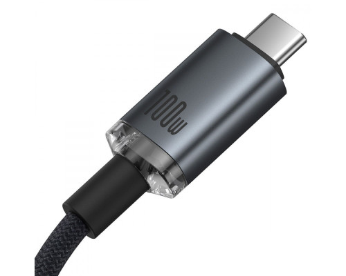 Кабель Baseus Crystal Shine USB3.2 Full Featured Type-C to Type-C 100W (1.5m) black