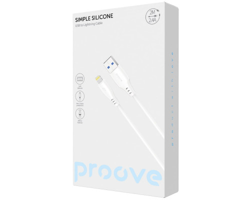 Кабель Proove Simple Silicone USB to Lightning 2.4A (2m) white 2003000244090 6901115342310