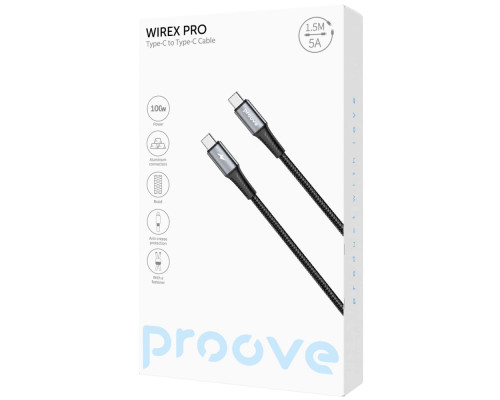 Кабель Proove WireX Pro Type-C to Type-C 100W (1.5m) white 2003000248340 6901119093294