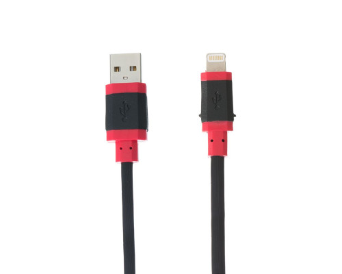 Кабель USB Cable Lightning Black/Red Колір Чорно-Червоний
