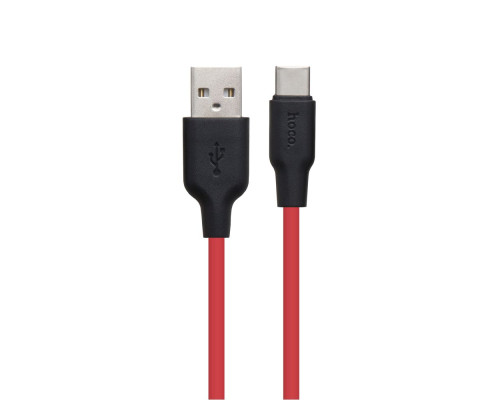 Кабель USB Hoco X21 Plus Silicone Type-C 0.25m Колір Чорно-Червоний 6931474712455