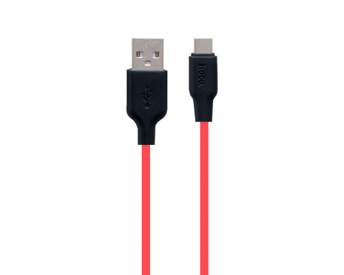 Кабель USB Hoco X21 Plus Silicone Type-C 2m Колір Чорно-Червоний 6931474713896